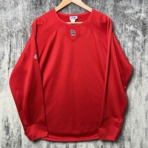 St. Louis Cardinals Majestic Therma Base Pullover Sweatshirt Men's L Red MLB
